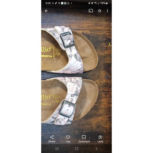 Birkenstock Papillio Madrid Floral Strap Slip On Cork Sandals Women’s Brown/Pink - Picture 4 of 5